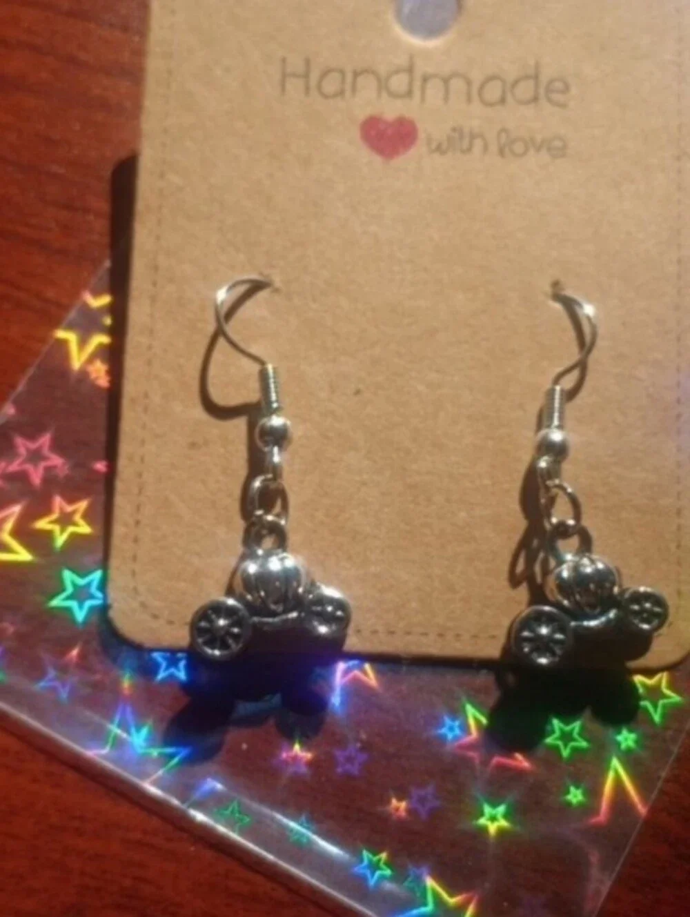 $8 Each Or Bundle 5/$20 Handmade Silver Cinderella Carriage Inspired Earrings